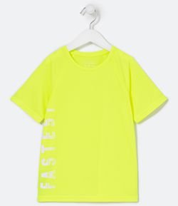 Camiseta Infantil Esportivo Neon Estampa Fastest - Tam 5 a 14 anos