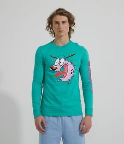 Camiseta Manga Longa Cão Coragem