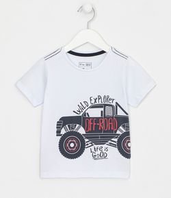 Camiseta Infantil Estampa de Jipe Grande - Tam 1 a 5 anos