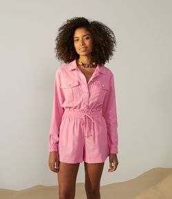 Jaqueta em Linho com Botões de Pérola