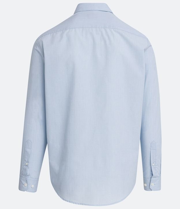 Camisa Comfort em Algodão com Manga Longa Azul Celeste 7