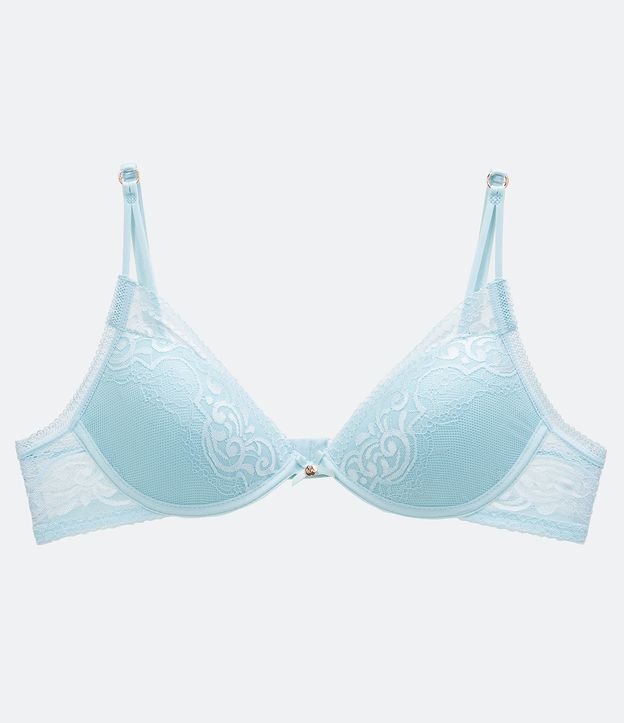 Sutiã Push Up em Renda com Bojo e Microfibra Acetinada nas Costas