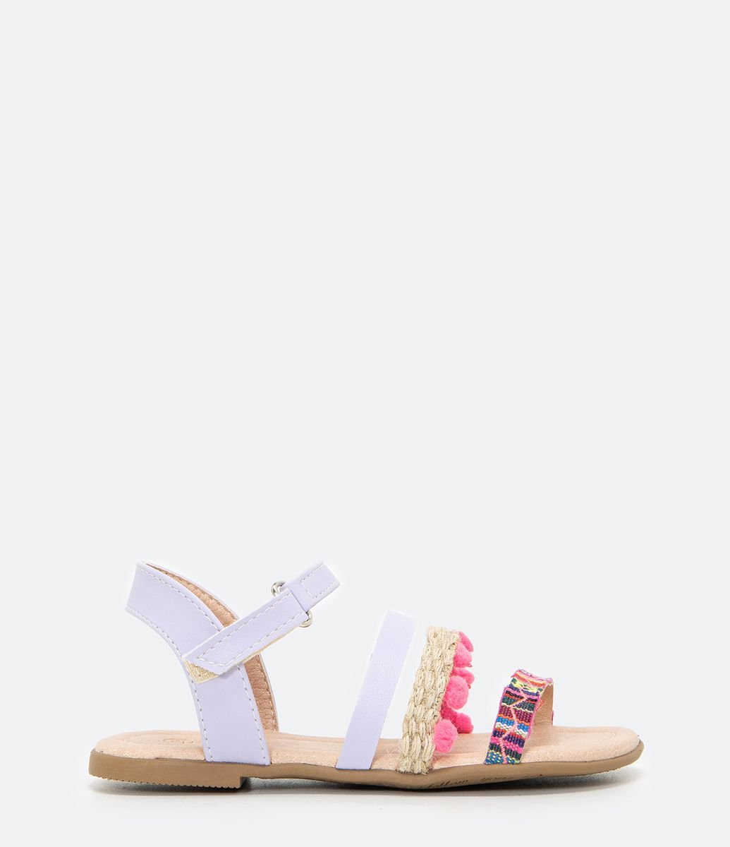 Sandália Infantil Rasteira New Boho - Tam 20 ao 27 Branco