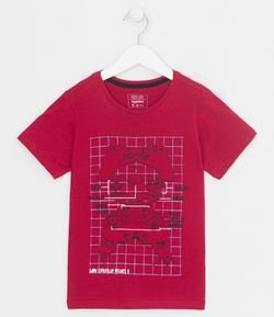 Camiseta Infantil Estampa Ficha Técnica Game - Tam 5 a 14 anos