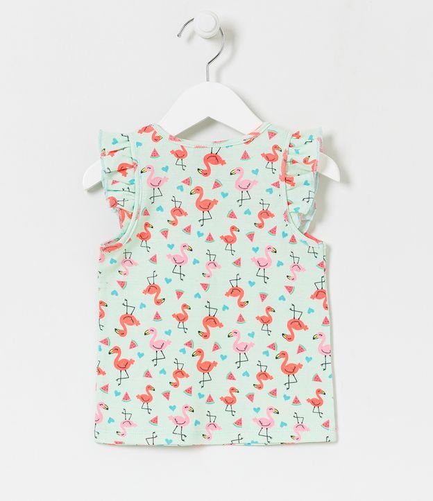 Blusa Infantil Estampado de Flamencos - Talle 1 a 5 años Azul 2