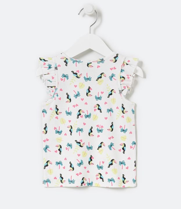 Blusa Infantil Estampado de Tucanes - Talle 1 a 5 años Blanco 2