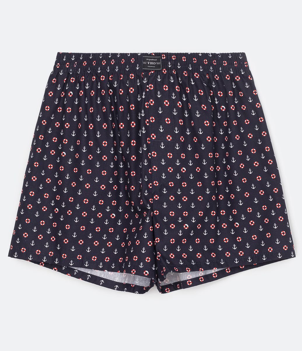 Cueca Samba Canção Estampa Mini Ícones Navy Menor preço em Cueca Samba Canção Estampa Mini Ícones Navy