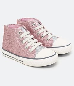 Tênis Infantil Abotinado com Glitter - Tam 20 ao 27