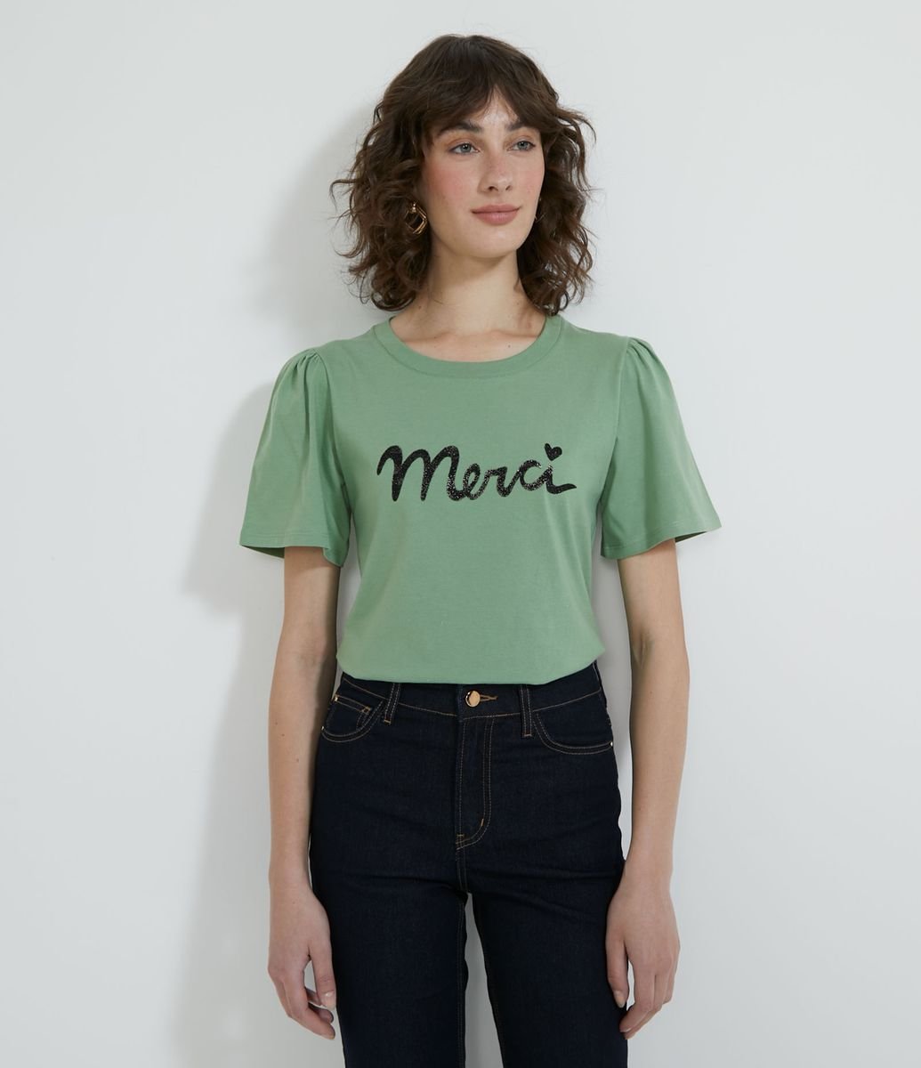 blusa verde com brilho