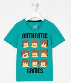 Camiseta Infantil Estampa Authentic Games - Tam 5 a 14