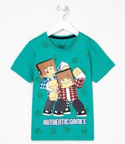Camiseta Infantil Estampa Authentic Games - Tam 5 a 14 anos
