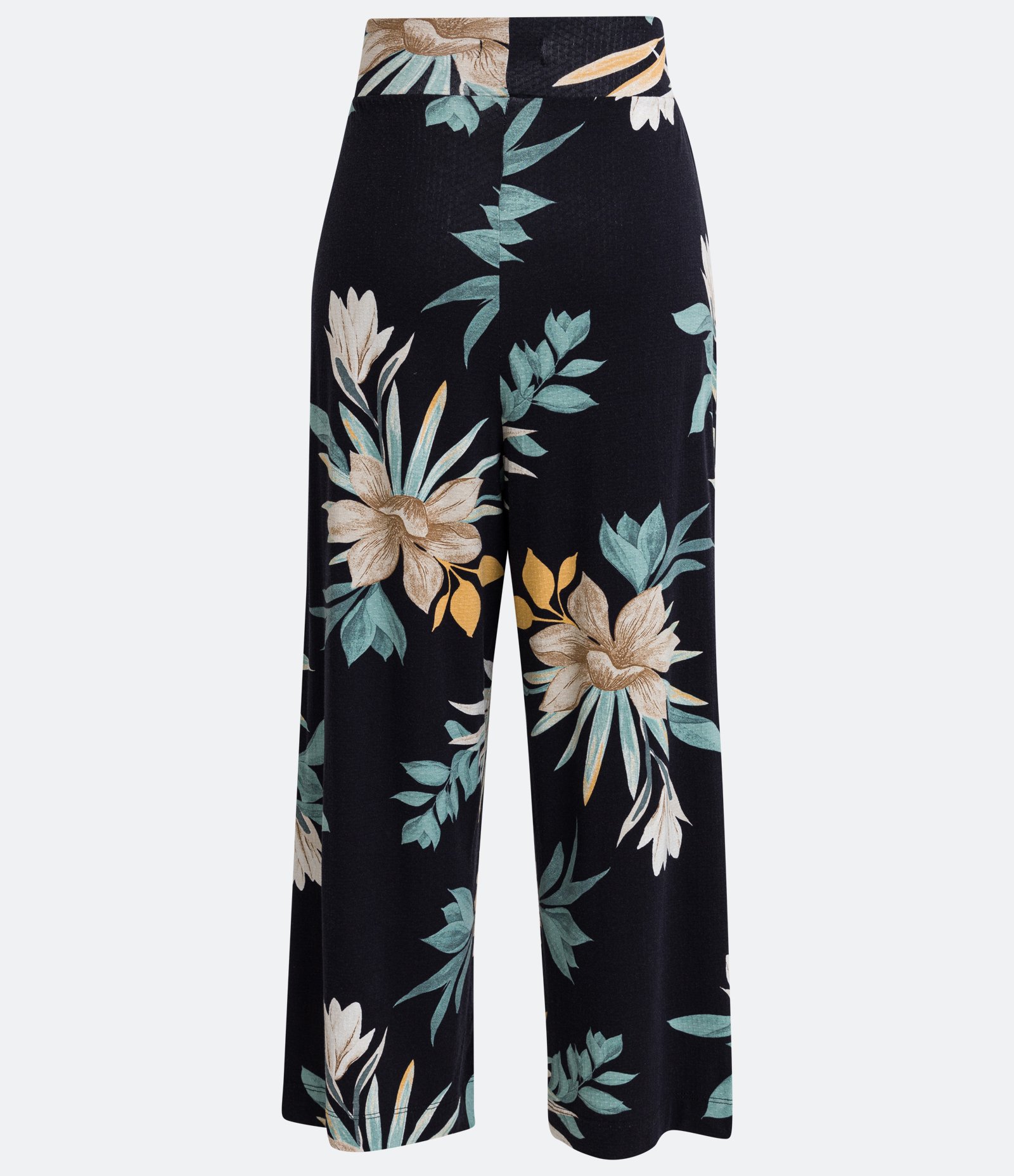 Calça Pantaocurt em Viscose com Estampa Floral e Cinto Faixa Preto 6