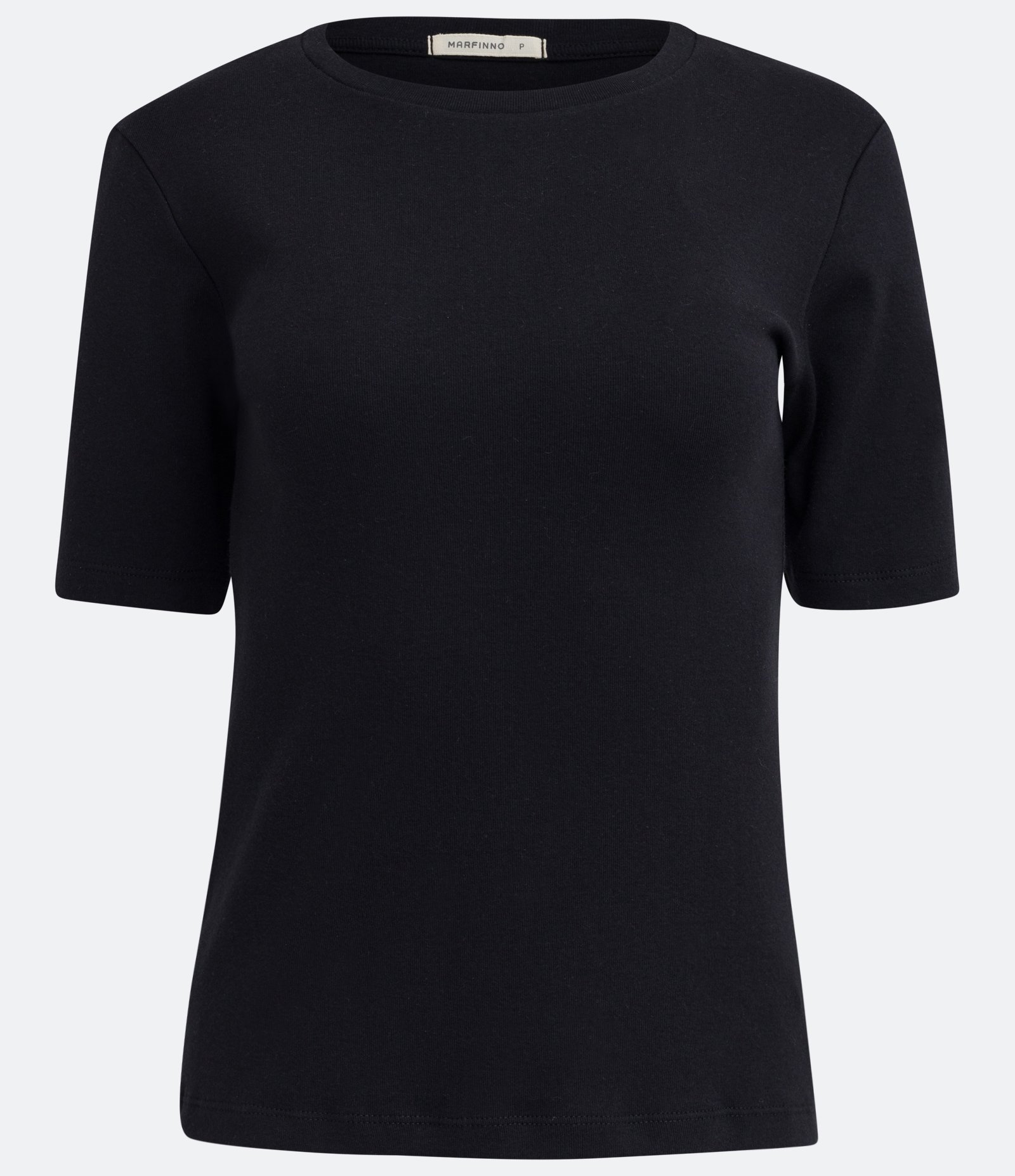 Blusa Básica em Algodão com Gola Redonda Preto 5