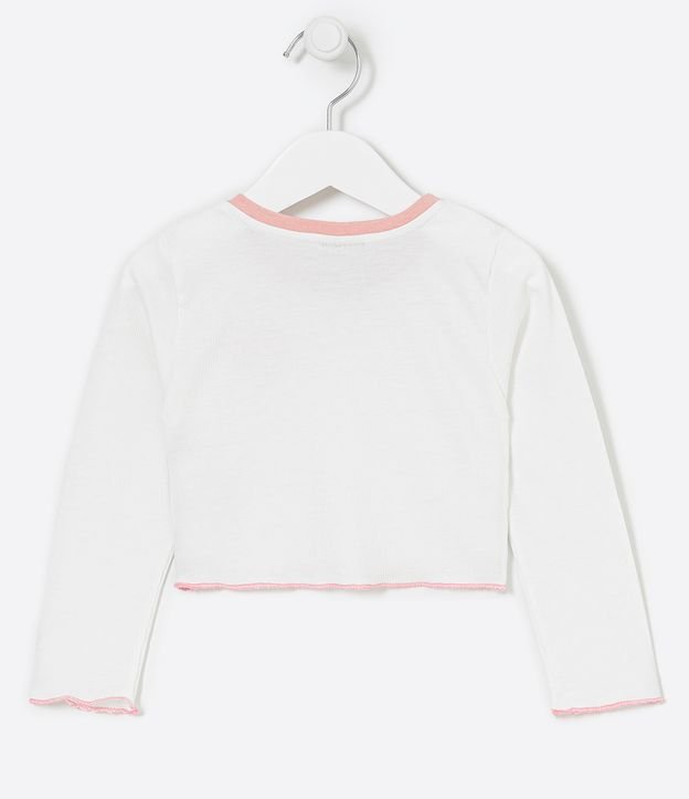 Blusa Infantil Cropped com Bordado de Coração - Tam 1 a 5 anos | Póim (1 a 5 anos) | Branco | 03