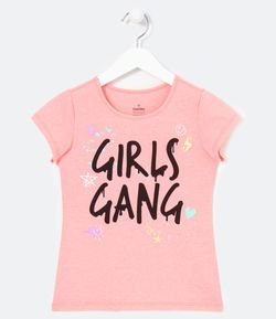 Blusa Infantil Neon Estampa Girls Gang - Tam 5 a 14 anos