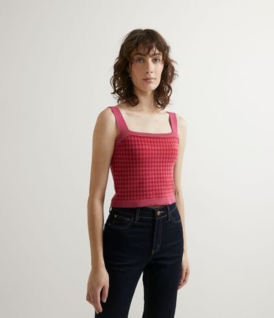 Blusa Regata em Tricô com Decote Quadrado e Alça Larga Menor preço em Blusa Regata em Tricô com Decote Quadrado e Alça Larga