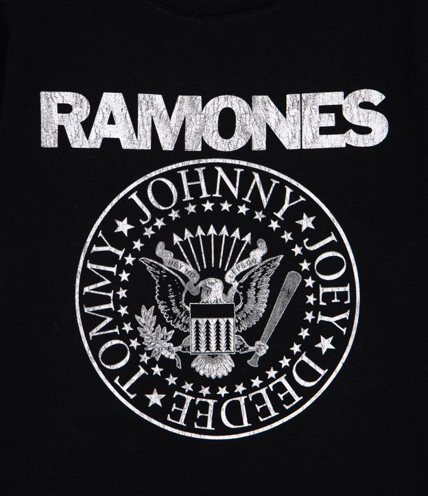 Remera Infantil Mini Me Estampado Ramones - Talle 2 a 14 años Negro 3