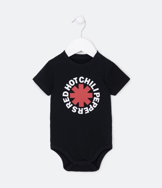 Body Infantil Estampa Red Hot Chilli Pepers - Tam 3 a 18 meses Preto 1