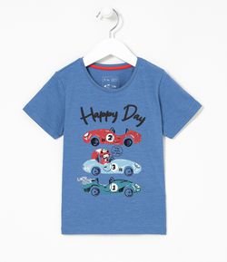 Camiseta Infantil com Estampa Carro - Tam 1 a 5