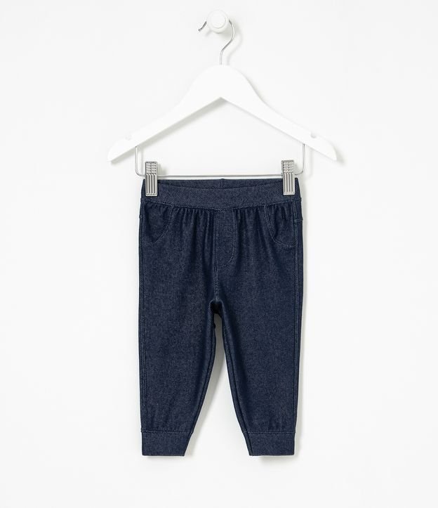 Pantalón Infantil en Algodón Jegging - Talle 0 a 18 meses Azul 1