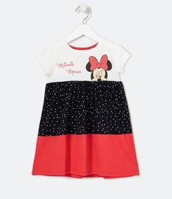 Vestido Infantil Estampa Minnie - Tam 1 a 6 Anos