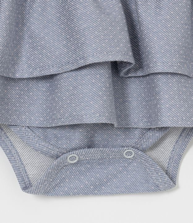Vestido Body Infantil Estampado de Lunares con Gatita - Talle 0 a 18 meses Azul 4