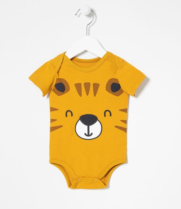 Body Infantil Estampa de Tigre - Tam 0 a 18 meses