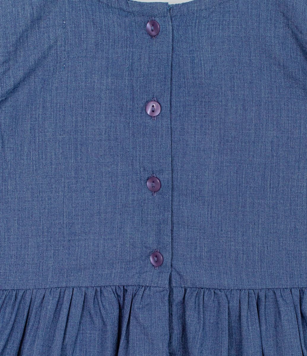 Vestido Infantil con Bordado de Flores y Canutillos - Talle 1 a 5 años Azul Vestido Infantil con Bordado de Flores y Canutillos - Talle 1 a 5 años Azul