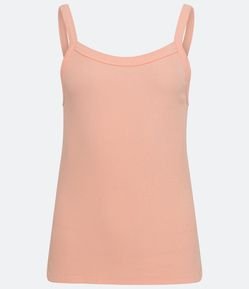 Blusa de Pijama Regata em Ribana com Alça Fina