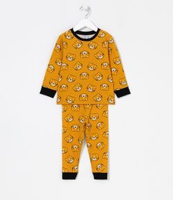 Pijama Infantil Longo Estampa de Tigres - Tam 1 a 4 anos