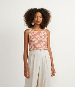 Blusa Regata em Viscose com Estampa Poá