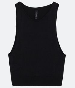 Blusa Regata Cropped em Tricô com Cavas Grandes