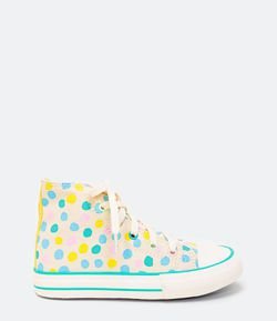 Tênis Infantil Abotinado Estampa Poá Candy Colors - Tam 28 ao 37