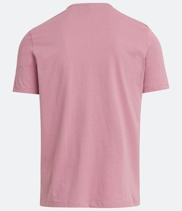 Camiseta Slim Básica em Algodão Peruano com Gola Redonda Rosa 7