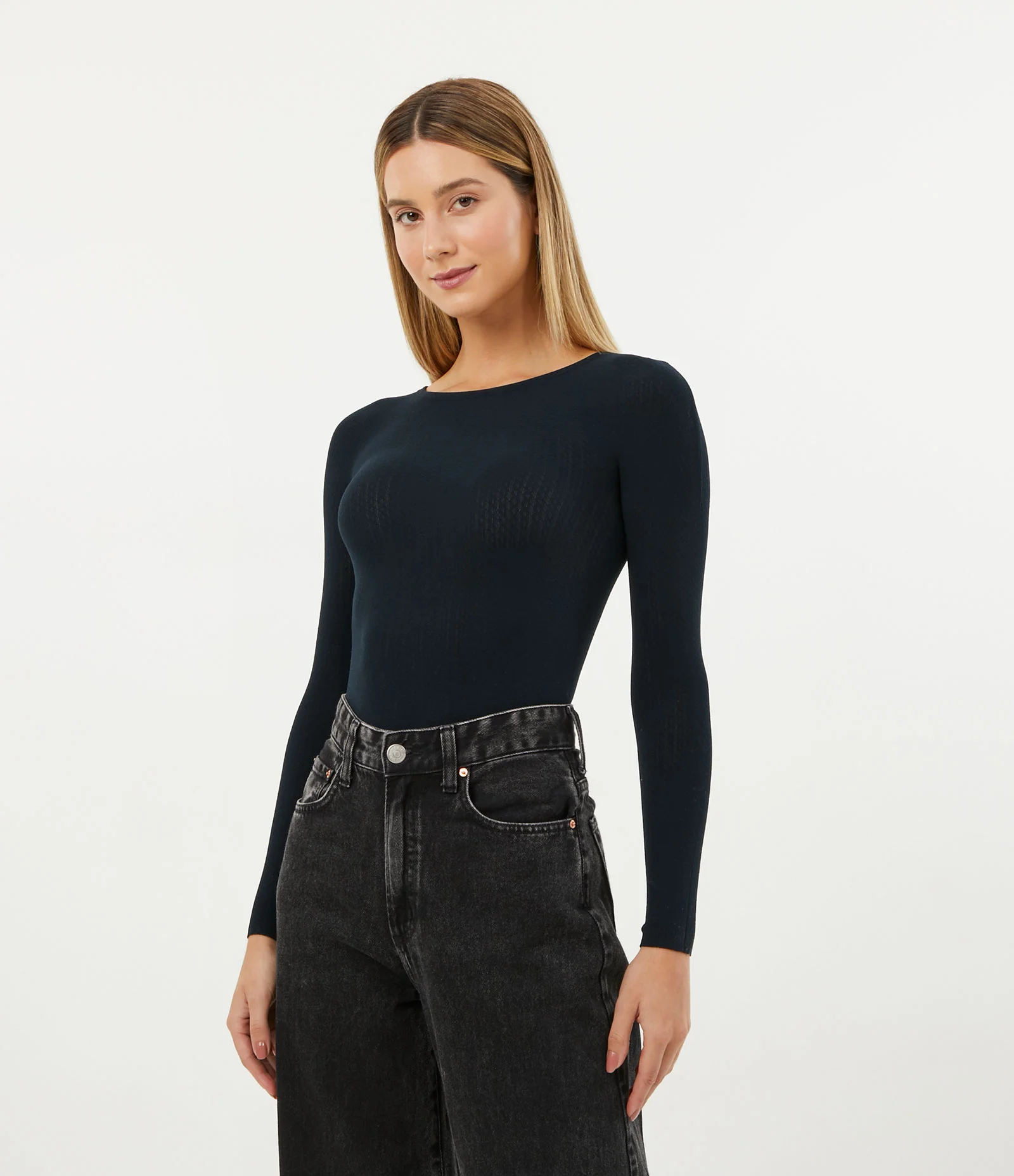 Blusa Camisete em Microfibra com Manga Longa sem Costura TriFil Preto 1