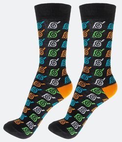 Meia Cano Alto Estampa Naruto Ícones