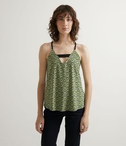 Blusa Regata em Jersey com Estampa de Corações