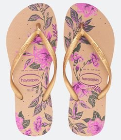 Chinelo Slim com Estampa Floral Havaianas Organic