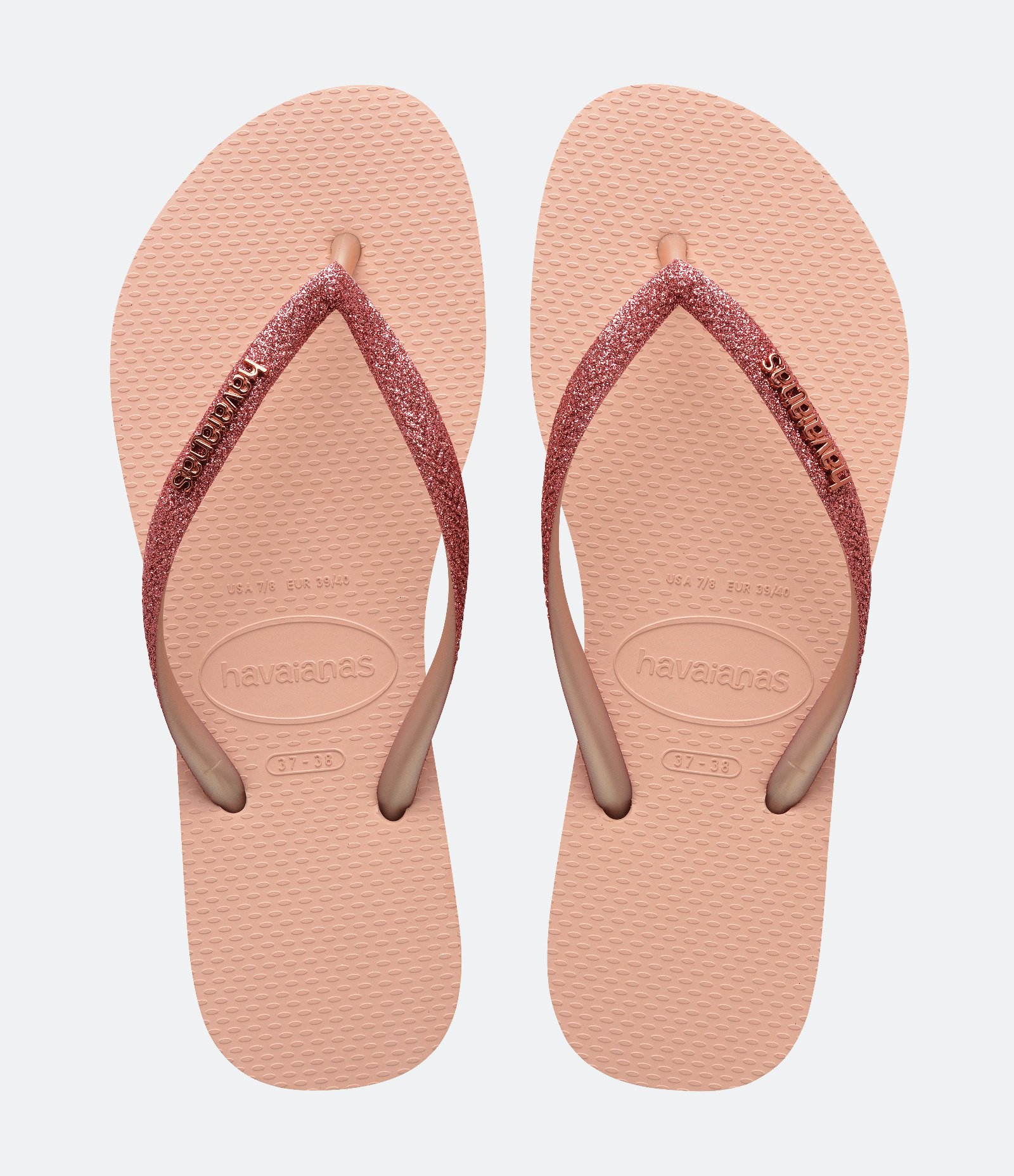 Chinelo Havaianas Tiras Finas com Glitter Rosa 1