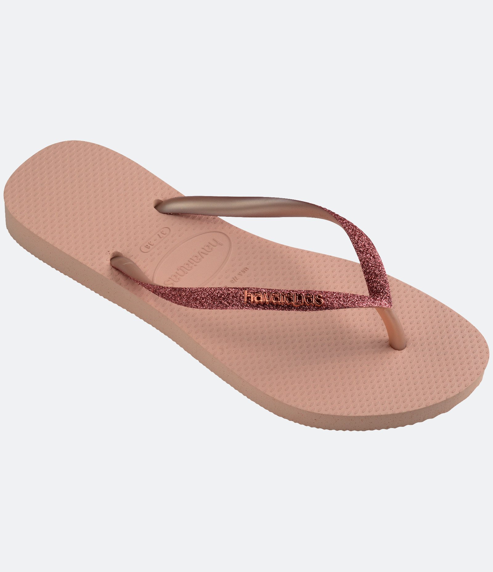 Chinelo Havaianas Tiras Finas com Glitter Rosa 2