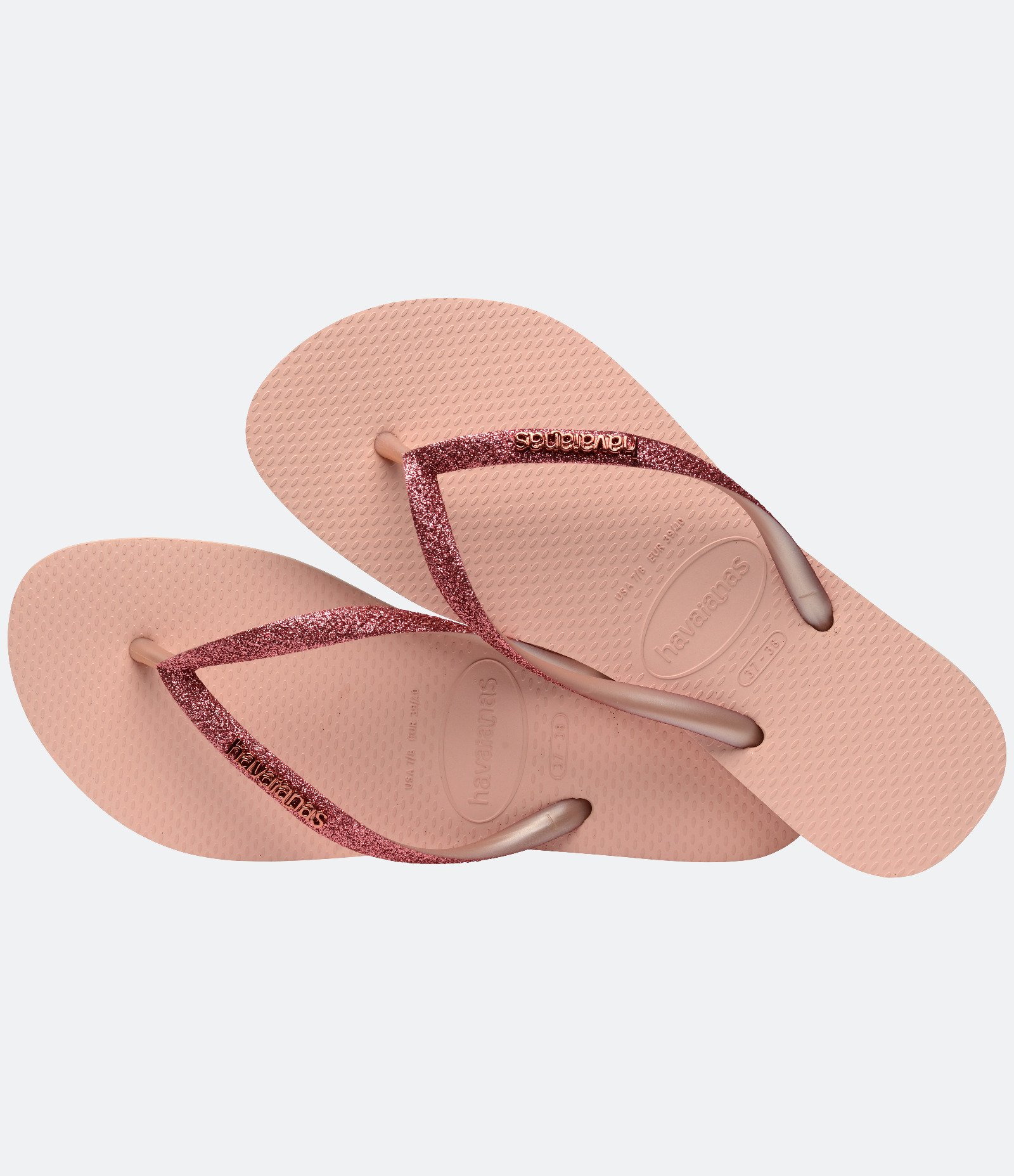 Chinelo Havaianas Tiras Finas com Glitter Rosa 4