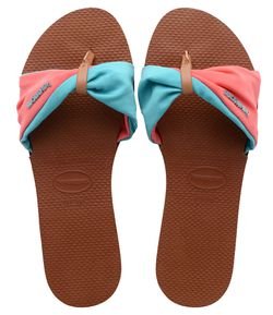 Chinelo Slide com Laço Bicolor Havaianas St Tropez