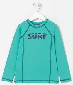 Camiseta Infantil com Proteção UV Estampa Surf - Tam 1 a 14 anos