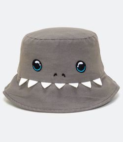 Chapéu Infantil Bucket com Estampa Tubarao - Tam U