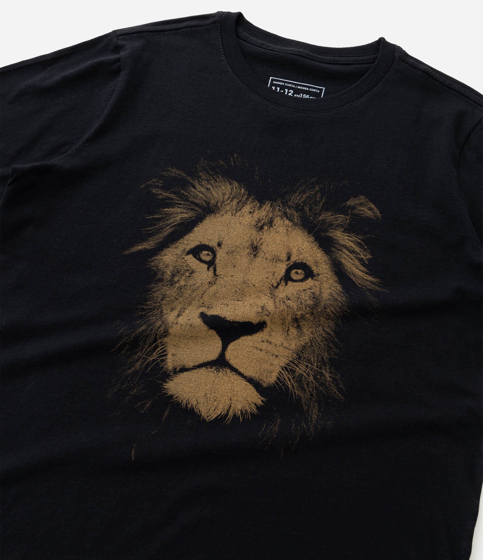 Camiseta Infantil Estampa de Leão - Tam 5 a 14 anos Preto 6