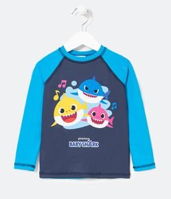 Camiseta Infantil Estampa Baby Shark com Proteção UV - Tam 1 a 5 anos