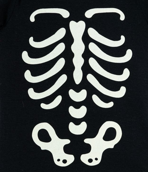 Body Infantil Disfraz de Esqueleto Halloween - Talle 0 a 18 meses Negro 3