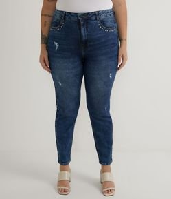 Calça Skinny em Jeans com Tachinhas nos Bolsos Curve & Plus Size