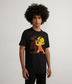 Camiseta Manga Curta com Estampa Lisa Simpson