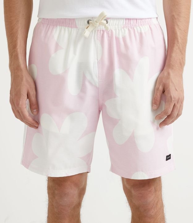 Bermuda em Algodão com Estampa Floral Margaridas